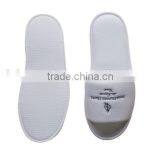 Deluxe white cotton slippers with anti-slip sole for hotel