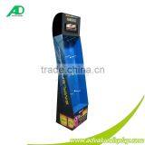 Recycled Material Cardboard Floor Hook Display Rack With LCD