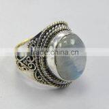 Natural Smooth Rainbow Moonstone Ring 92.5 Sterling Silver Jewellery thumbnail-2