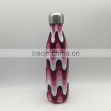 500ml Stainless steel bottle insulated bottle/ vacuum water drinking bottle colorful air transfer