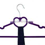 Non Slip Purple Velvet Heart Coat Clothes Garment Hangers thumbnail-1