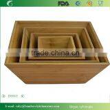 DT012/Natural Living Family Set Bamboo Wood Square Inlay Salad Party Bowl thumbnail-2