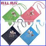 FFA-82 New Product MOQ 10pcs Wholesale Children PURE COTTON Big Size Shell Collection Bag, Promotion Children Beach Tote thumbnail-1