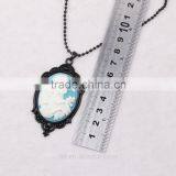 Fashion Jewelry Necklace Steampunk Necklace Classical Blue Resin Silhouette Cameo Black Pendant 2015 New Made in China Yiwu thumbnail-5