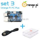 2016 Orange Pi PC Plus set 3 : PC Plus + ABS Transparent Case + USB to DC 4.0MM - 1.7MM power cable not for Raspberry