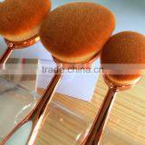 New Wholesale Toothbrush Shaped Foundation Brush 10 Pcs Pink and White Oval Makeup Brush Set thumbnail-5