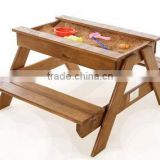 Outdoor Wood Kids Sandpit Picnic table