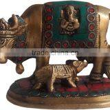 BRASS COW FEEDING CALF thumbnail-1