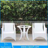 Luxury Outdoor White Rattan 4 Seaters Dining Table thumbnail-2