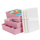 2014 New Colorful Plastic Waterproof Storage Box Set Socks and Underwear Box Design With Three Lid