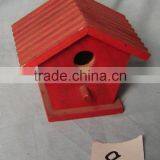 Miniature Wood Crafts Housesbird Feeder , Cheap Wooden Bird House and Feeders, Wholesale Pine Wood Bird House With Hanging thumbnail-5