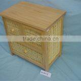 Wooden Bedroom Wall Cabinet With 3 Rattan Drawer thumbnail-5