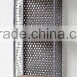 Decorative Metal Storage Holder With Wooden Board for Wall Decoration thumbnail-3