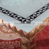 Stainless Steel Frame Adjustable Event Glass Dining Table thumbnail-5