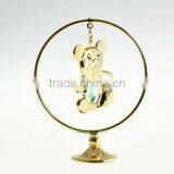 Latest Lovely Gold Plated Crystals Bear for Baby Gift Ideas thumbnail-3