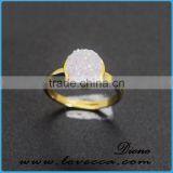 Natural Druzy Gemstone Cluster 925 Sterling Handmade Silver 8mm Ring thumbnail-6