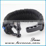Stainless Steel Shackle Buckle Hiking Outdoor Survival Paracord Bracelet thumbnail-3