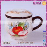 Handmade Craft Round Shape Ceramic Mug With Lid thumbnail-1