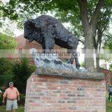 Large Outdoor Copper Metal Craft Buffalo Statues for Sale thumbnail-1