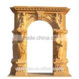 China Stone Carving Home Decoration Archway Red Door Marble Frame Sculpture thumbnail-4