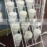 2016 Custom European-style White Wrought Iron Landing Flower Stand With 15 Flower Barrels thumbnail-1