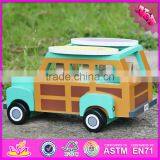 2017 New Products Funny Dog and Four People Wooden Car for Kids W04A314 thumbnail-5