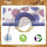 Floral Print Jute Beach Bag With Round Wooden Cane Handle - Tote Bag - Exclusive From India thumbnail-5