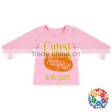 Fancy Girl Long Sleeve T Shirt Kids Cutest Pumpkin In The Patch Custom Cotton Shirt Printing Girl Shirt Models Baby Girl Shirts