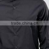 Custom New Design Long Sleeve Curved Hem Longline Grandad Collar Mens 55% Cotton 45% Polyester Comfort Fit Casual Black Shirts thumbnail-3