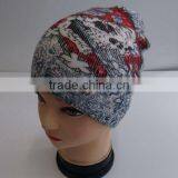 Cold Weather Print Acrylic Knitted Beanie Hat thumbnail-3