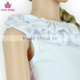 Customized Design Plain White Color Cap Sleeve Girls Summer Top LBF2015122502 thumbnail-5