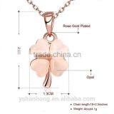 Rose Gold Opal Clover Pendant Necklace thumbnail-4
