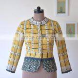 Handmade Vintage Kantha Boho Jacket in One of a Kind Yellowish Print ~ Small thumbnail-2