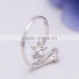 Cubic Zirconia Sterling Silver Flower Fashion Ring Finger Rings Photos Fashion Couples Finger Ring thumbnail-2