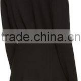 High Quality Wool Blended Crew Neck Heart Cut-Out Black Pullover for Women thumbnail-3