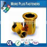 Made in Taiwan Brass Material Open Close End with Flange Bery Nuts