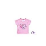 Personalized Organic Cotton Girl Pink Round Collar Toddler Graphic Tee Shirts