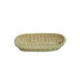 Moistureproof Biege Rattan Bread Basket Oval Shape Without Handle thumbnail-1