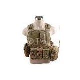 Woodland / Green / Black Tactical Chest Vest With Large Pistol Grocery Pouch