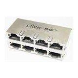 2 x 4 Port Female ,Stacked RJ45 10 / 100 / 1000 Base Metal Networking SDH RJ45 P59-1GG-1DV9 thumbnail-1