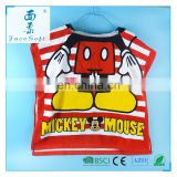 China towel supplier 100% polyester mickey microfiber baby poncho hooded bath towel with heat transfer printing for travel