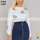 China factory floral embroidery designer western blouse gym tops images women