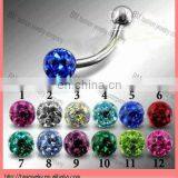 Fashion Charming Epoxy Rhinestone Crystal Eyebrow Rings Body Piercing Jewelry thumbnail-1