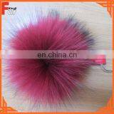 Promotional Gifts Raccoon Fur Pom Pom Keychain