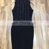 Wholesale 2017 New High Quality Evening Dresses Black Sleeveless Heavy Handmade Rivet Beading Bandage Dress thumbnail-1