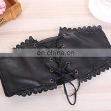 Boho Floral Embroidery PU Leather Women Corset Waist Belt Wholesale thumbnail-3
