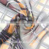 Printed 100% Silk Georgette With Colorful Checks Pattern