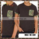 O-neck Boys Short Sleeve Cotton T-shirt With Water Printing Check Pocket Sleeve Binding thumbnail-1