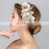 Wedding Party Leaves Headband With Rhinestone Gold Flower Head Piece Bride Vintage Hair Jewelry Accessories thumbnail-3