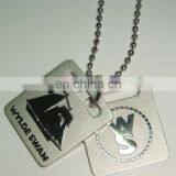 Brass Stamped Zinc Alloy Dog Tag With Chain Necklace, Custom Logo Couple Bottle Opener Dog Tag With High Quality